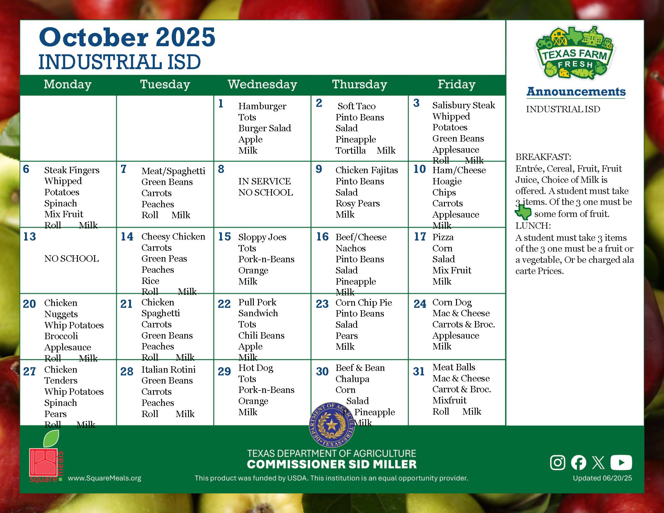 Lunch Menu